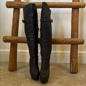 Charcoal Grey Knee-High Women's Boots